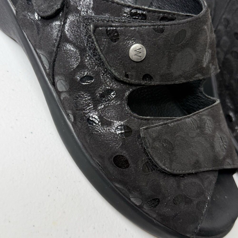 Wolky Nimes Black Circles Leather Comfort Slingback Sandal Women’s EU38/US 7 - Picture 9 of 9